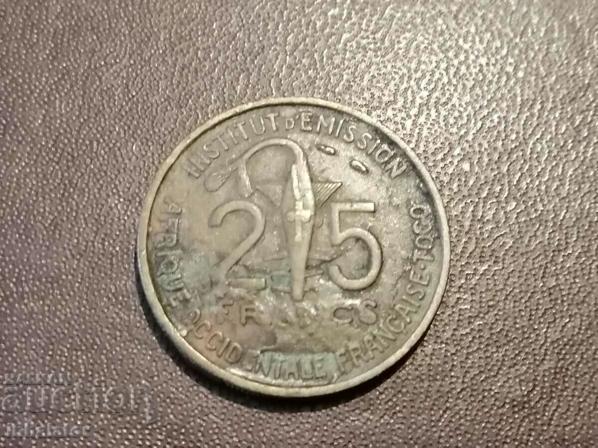 1957 Togo 25 francs