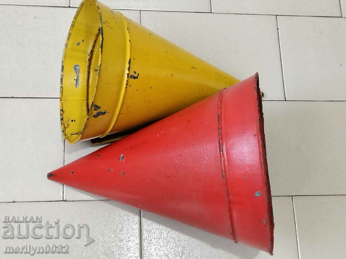 Old metal bin, a pair of 2 pieces, from a park early in the 1960s, NRB - 5 Old metal bin, a pair of 2 pieces, from a park early in the 1960s, NRB - 5