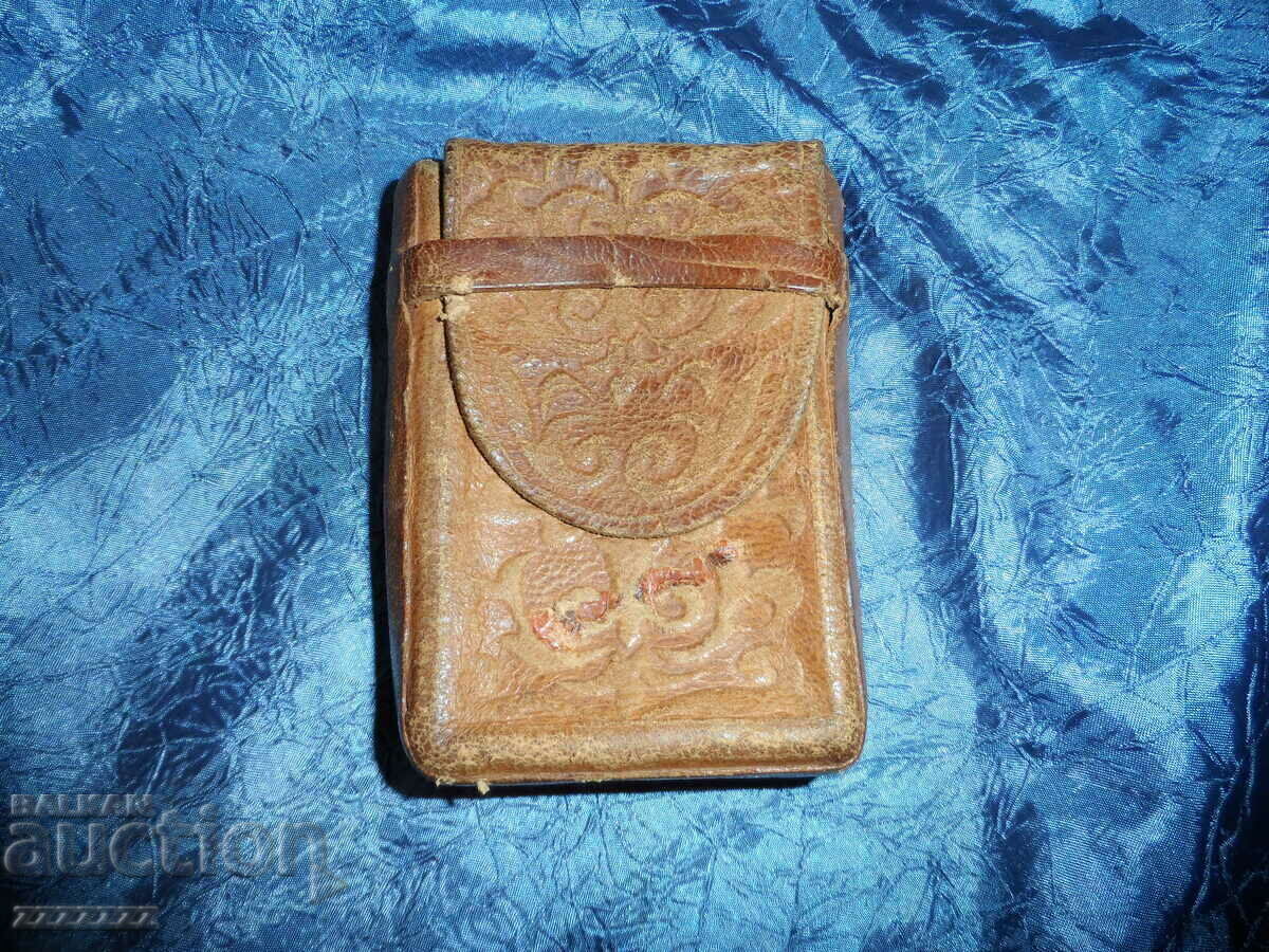 Old leather snuff box