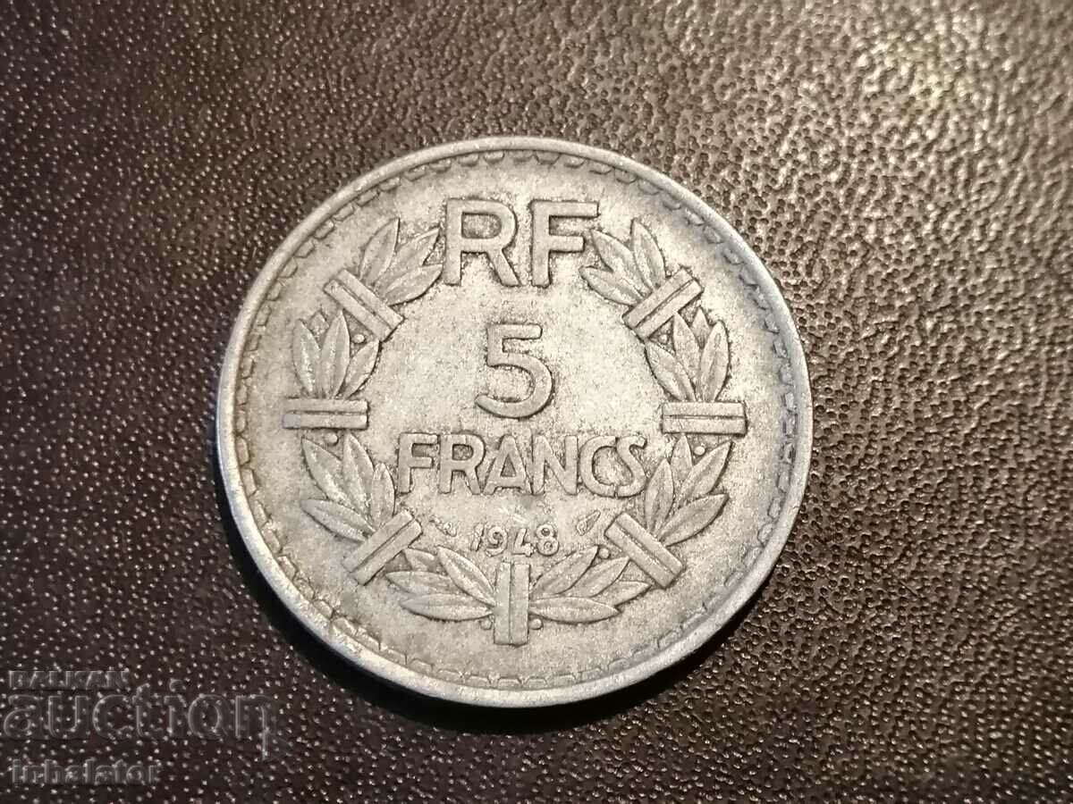 1948 5 francs Aluminum