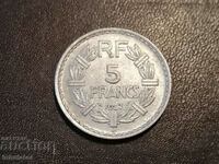 1947 litera B 5 franci Aluminiu