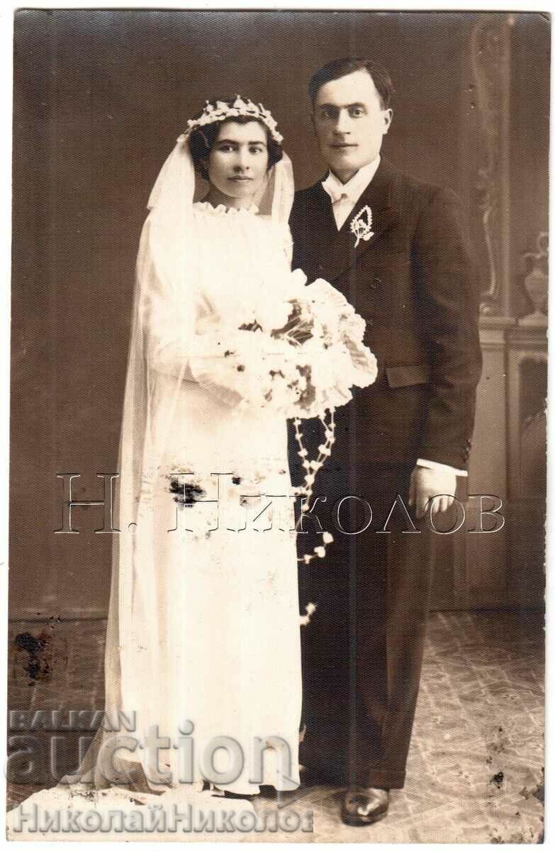 OLD PHOTO SOFIA MARRIED COUPLE IN STUDIO PHOTO FAKIROV G954