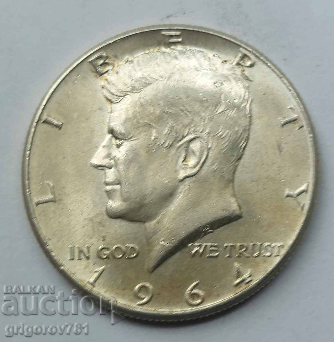 1/2 dolar argint SUA 1964 Kennedy - Moneda de argint #14