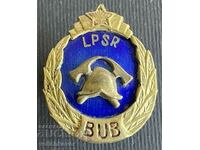 38281 USSR Lithuanian SSR badge Excellent fireman enamel screw