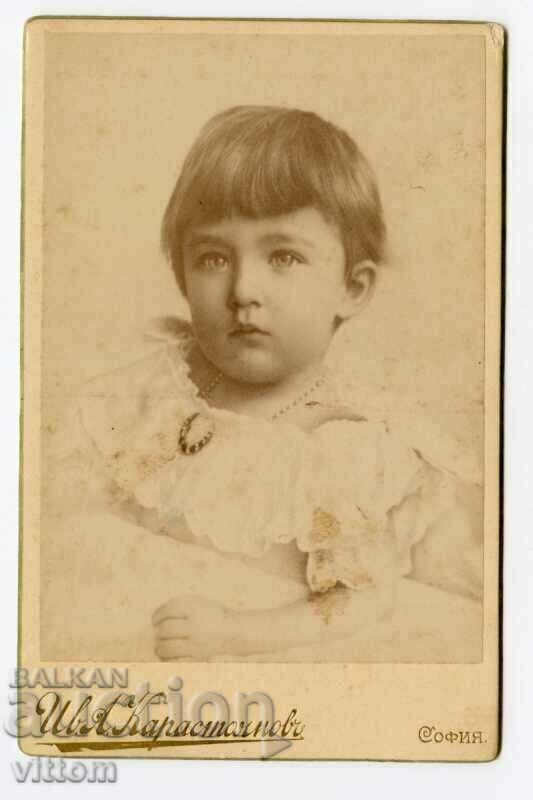 Tsar Boris III rare children's photograph cardboard Karastoyanov