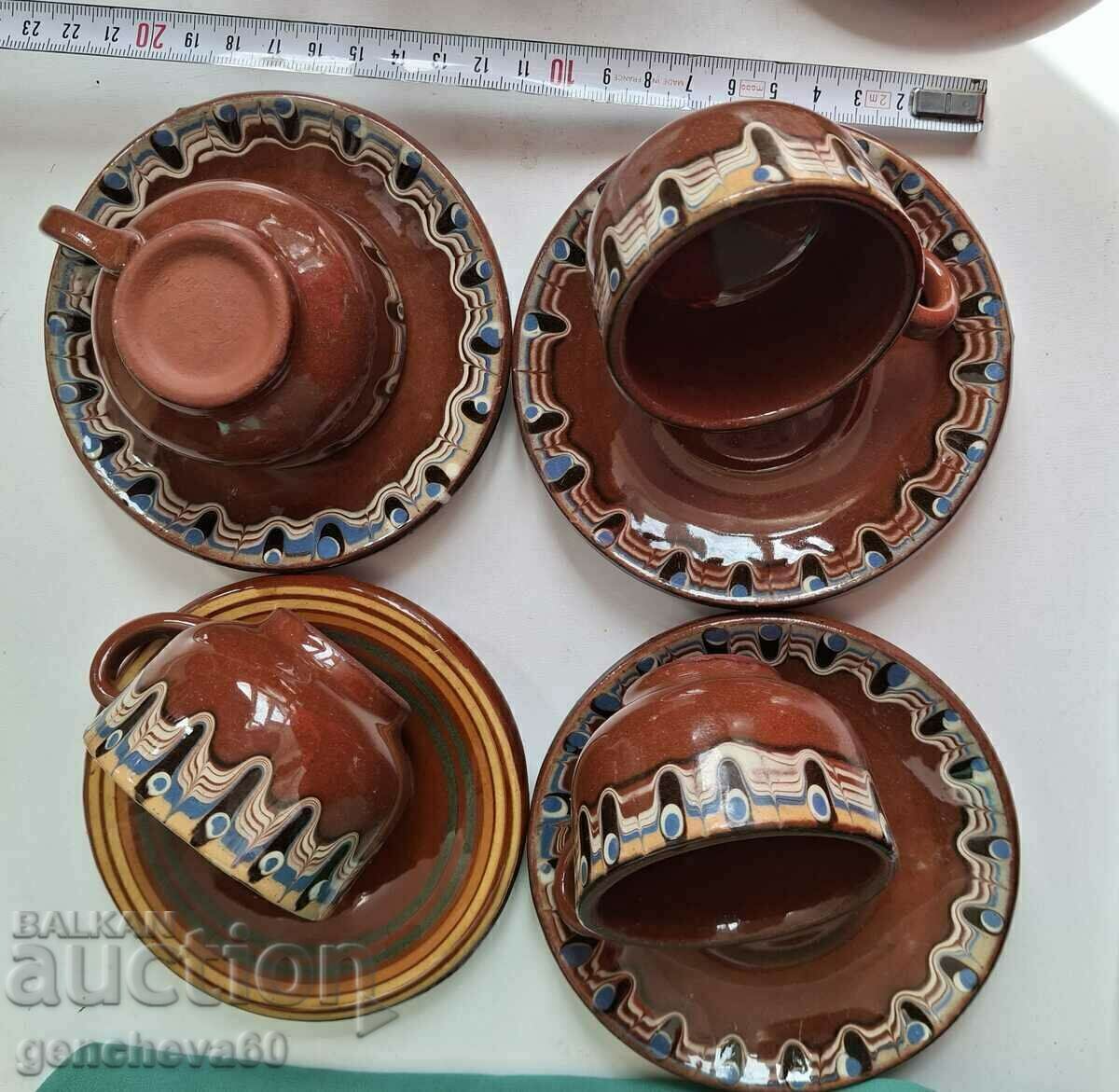 Coffee service set made of glazed ceramic from the USSR - 5 Coffee service set made of glazed ceramic from the USSR - 5