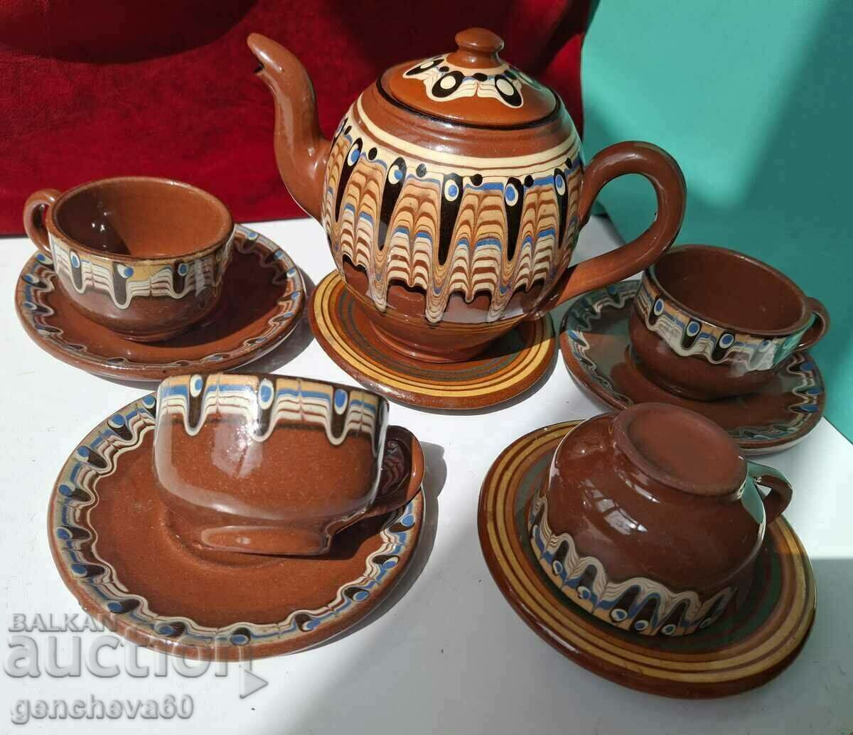 Coffee service set made of glazed ceramic from the USSR - 7 Coffee service set made of glazed ceramic from the USSR - 7