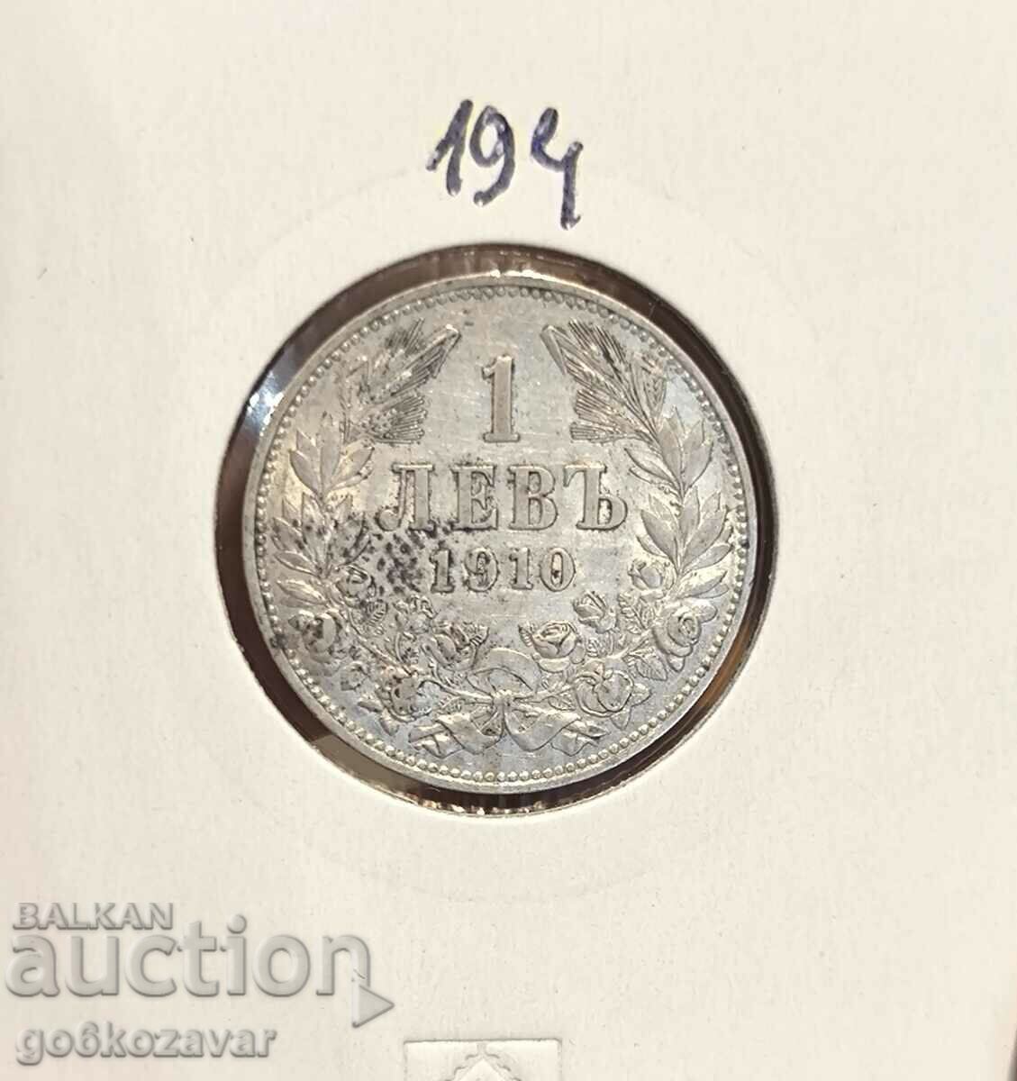 Bulgaria BGN 1 1910 Silver!