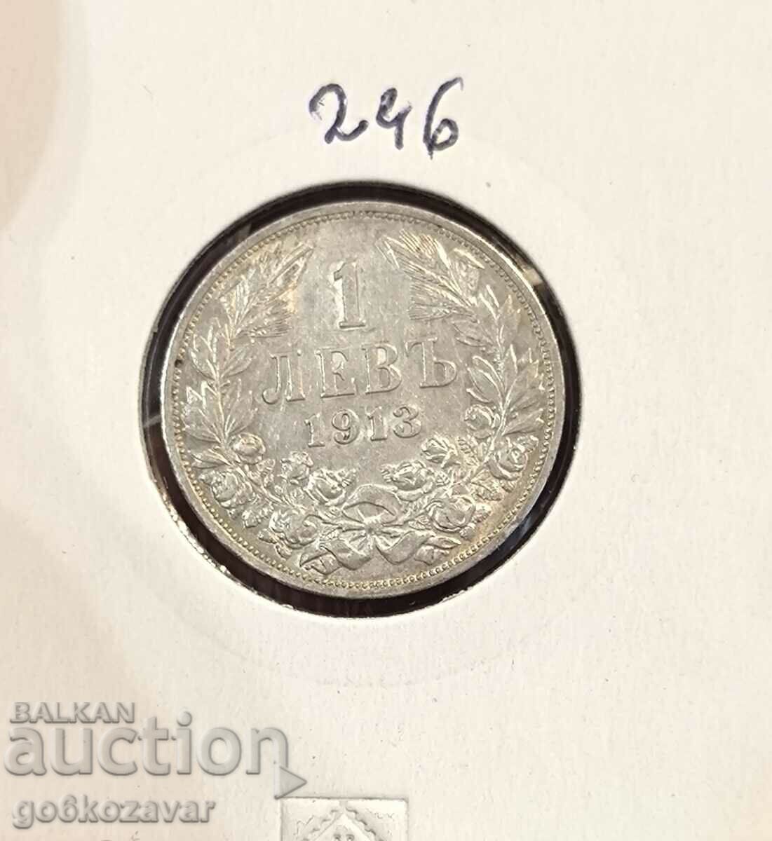 Bulgaria 1 lev 1913 Silver!