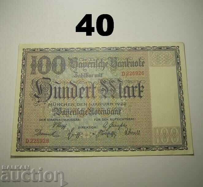 Bayerische Notenbank 100 mark 1922 XF+ Γερμανία