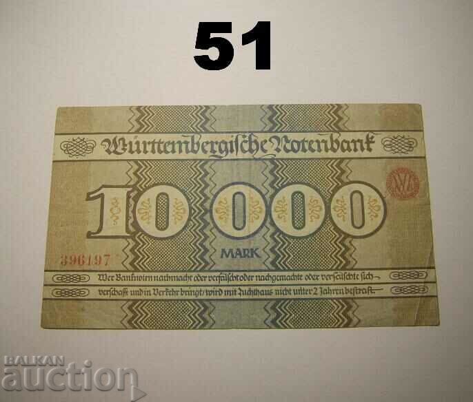 Wurttembergische Notenbank 10000 mark 1923 Germany with price 7.00 BGN | € 3.58 Wurttembergische Notenbank 10000 mark 1923 Germany with price 7.00 BGN | € 3.58