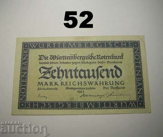 Wurttembergische Notenbank 10000 mark 1923 Germany