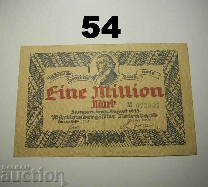 Wurttembergische Notenbank 1 milion mark 1923 Germania