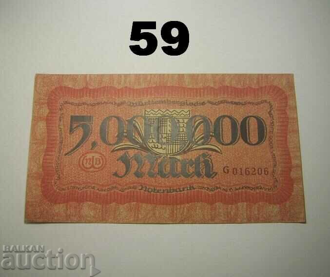 Wurttembergische Notenbank 5 million mark 1923 XF Germany with price 15.00 BGN | € 7.67 Wurttembergische Notenbank 5 million mark 1923 XF Germany with price 15.00 BGN | € 7.67