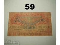 Wurttembergische Notenbank 5 million mark 1923 XF Germany