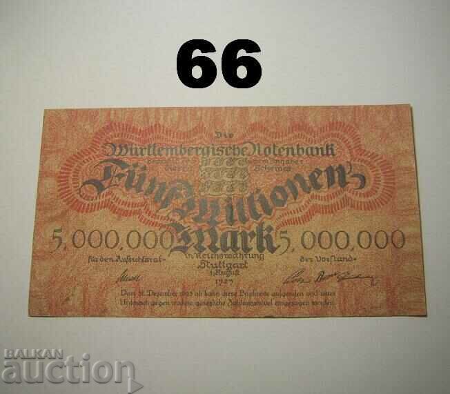 Wurttembergische Notenbank 5 million mark 1923 XF Germany with price 12.00 BGN | € 6.14 Wurttembergische Notenbank 5 million mark 1923 XF Germany with price 12.00 BGN | € 6.14