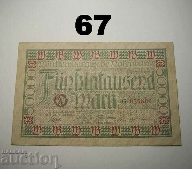 Wurttembergische Notenbank 50000 mark 1923 VF+ Germany with price 6.00 BGN | € 3.07 Wurttembergische Notenbank 50000 mark 1923 VF+ Germany with price 6.00 BGN | € 3.07