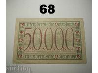 Wurttembergische Notenbank 50000 mark 1923 VF+ Γερμανία