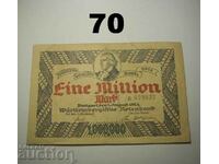 Wurttembergische Notenbank 1 million mark 1923 Германия