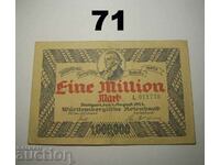 Wurttembergische Notenbank 1 million mark 1923 Германия