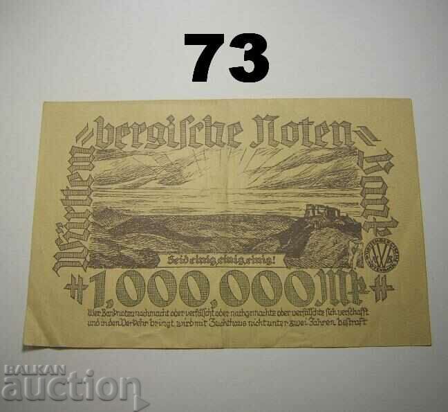 Wurttembergische Notenbank 1 million mark 1923 Germany with price 12.00 BGN | € 6.14