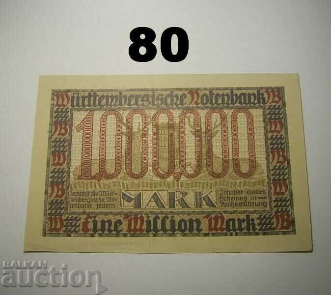 Wurttembergische Notenbank 1 million mark 1923 AUNC Germany with price 18.00 BGN | € 9.20
