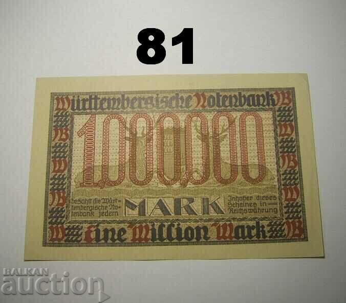 Wurttembergische Notenbank 1 million mark 1923 AU/UNC German with price 20.00 BGN | € 10.23 Wurttembergische Notenbank 1 million mark 1923 AU/UNC German with price 20.00 BGN | € 10.23