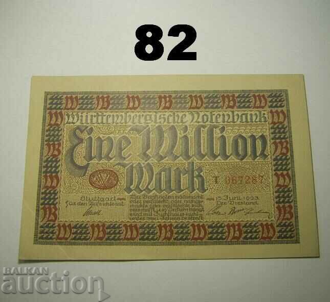 Wurttembergische Notenbank 1 million mark 1923 AUNC Germany