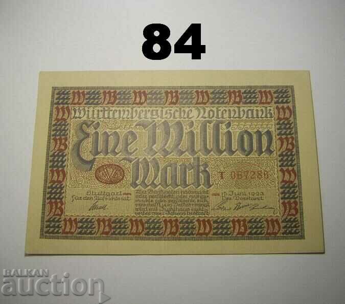 Wurttembergische Notenbank 1 million mark 1923 AU/UNC German with price 20.00 BGN | € 10.23