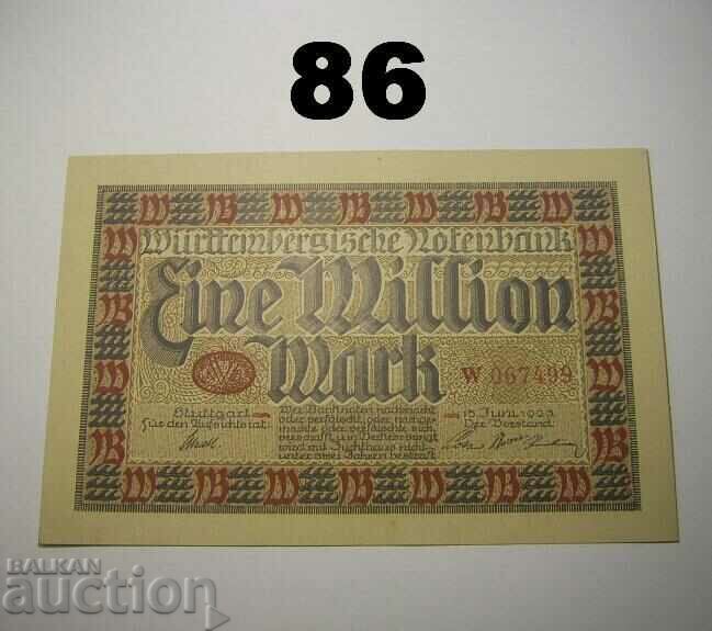 Wurttembergische Notenbank 1 milion mark 1923 UNC Germania