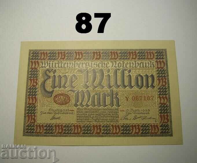 Wurttembergische Notenbank 1 milion mark 1923 UNC Germania