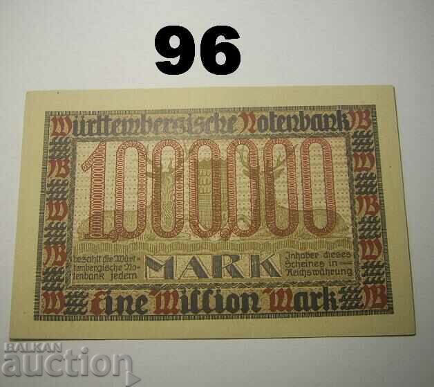 Wurttembergische Notenbank 1 million mark 1923 UNC Germany with price 25.00 BGN | € 12.78