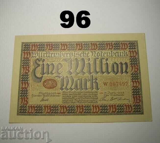 Wurttembergische Notenbank 1 million mark 1923 UNC Germany