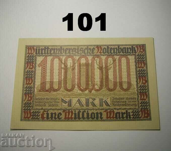 Wurttembergische Notenbank 1 million mark 1923 UNC Germany with price 25.00 BGN | € 12.78 Wurttembergische Notenbank 1 million mark 1923 UNC Germany with price 25.00 BGN | € 12.78