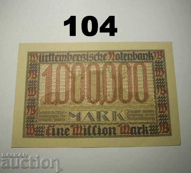 Wurttembergische Notenbank 1 million mark 1923 UNC Germany with price 23.00 BGN | € 11.76 Wurttembergische Notenbank 1 million mark 1923 UNC Germany with price 23.00 BGN | € 11.76
