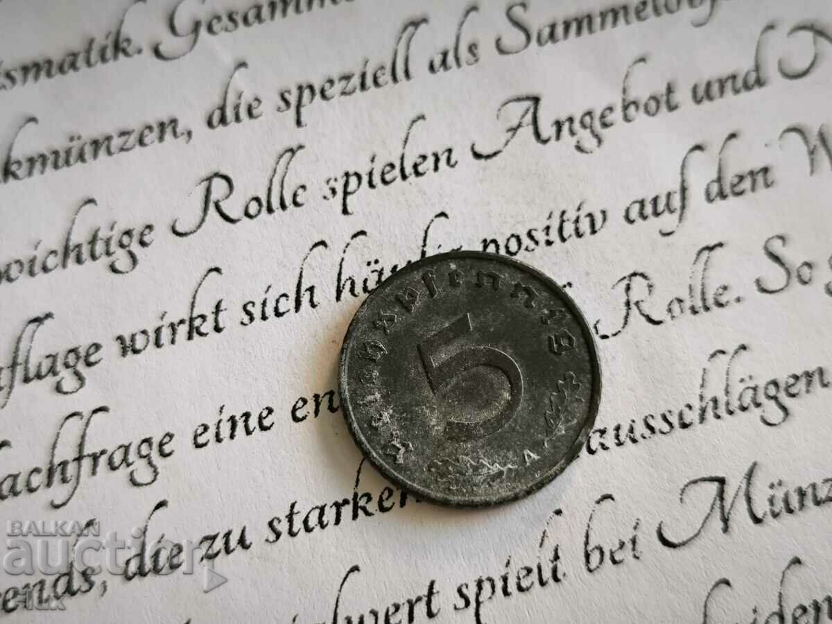 Coin - Third Reich - Germany - 5 Pfennig | 1942; Series A with price 5.75 BGN | € 2.94