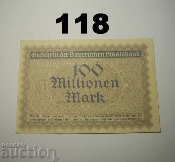 Munchen Staatsbank 100 millionen mark 1923 XF with price 7.00 BGN | € 3.58 Munchen Staatsbank 100 millionen mark 1923 XF with price 7.00 BGN | € 3.58