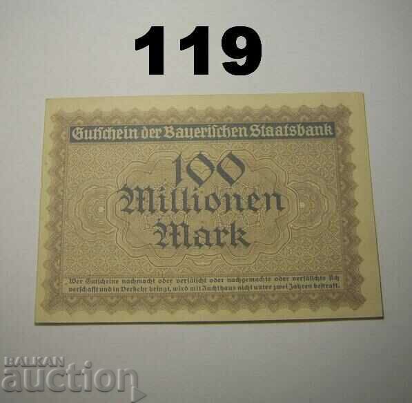 Munchen Staatsbank 100 millionen mark 1923 AUNC with price 12.00 BGN | € 6.14 Munchen Staatsbank 100 millionen mark 1923 AUNC with price 12.00 BGN | € 6.14
