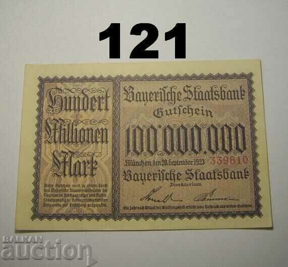 Munchen Staatsbank 100 millionen mark 1923 AUNC