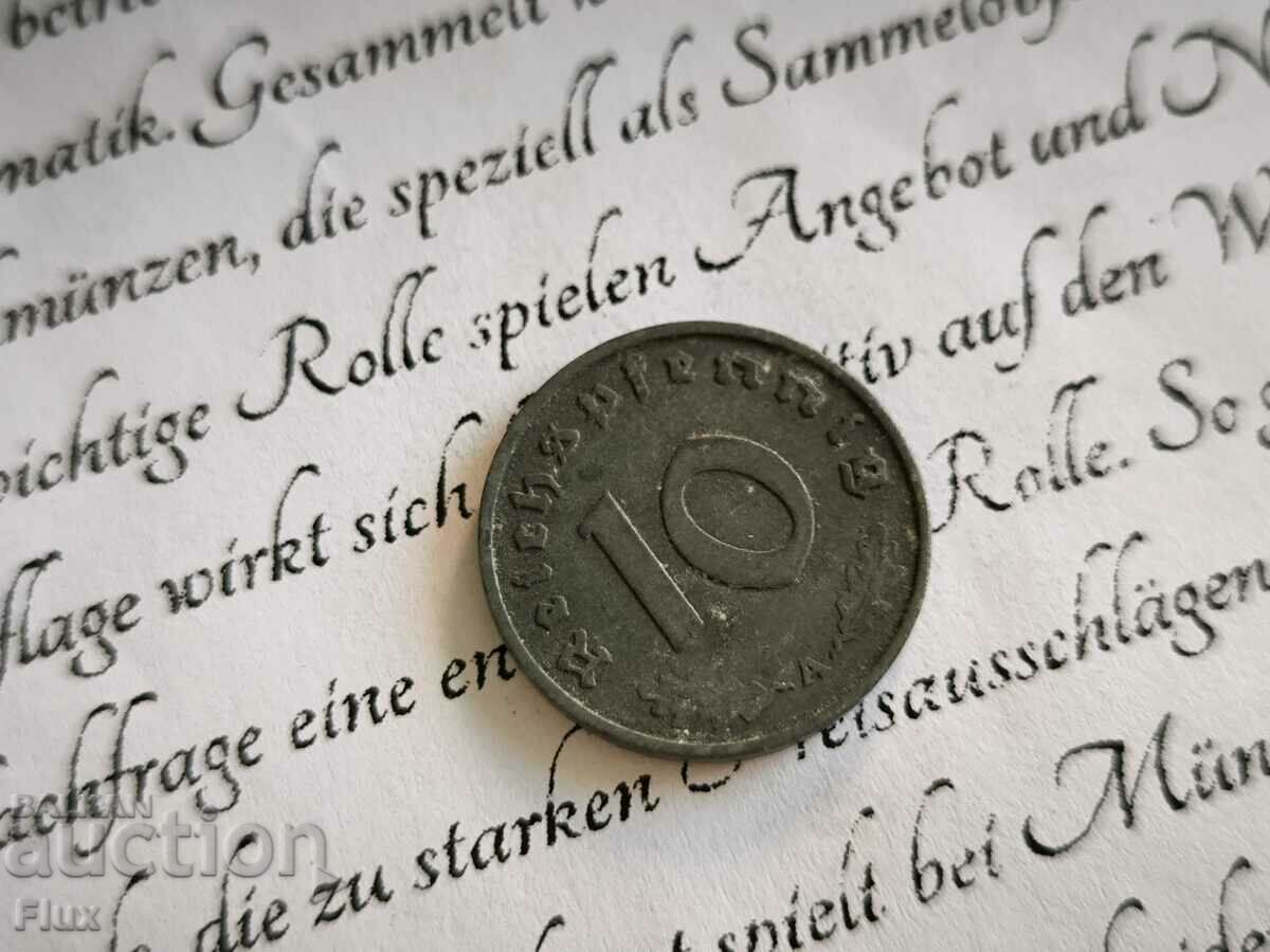 Coin - Third Reich - Germany - 10 Pfennig | 1942; Series A with price 6.00 BGN | € 3.07 Coin - Third Reich - Germany - 10 Pfennig | 1942; Series A with price 6.00 BGN | € 3.07