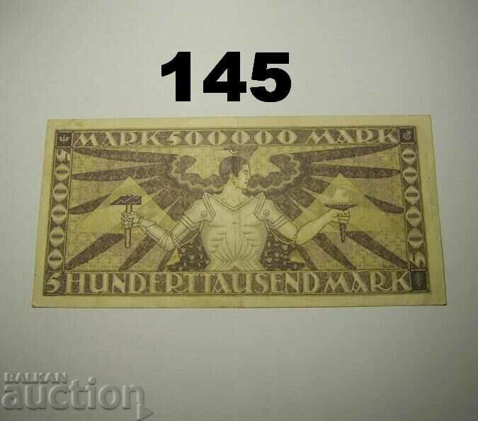 Baden 500000 mărci 1923 VF+ Badische Bank