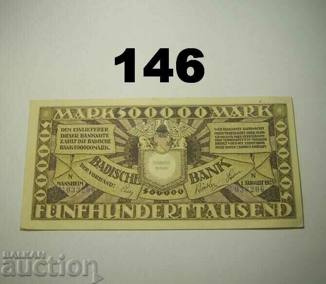 Baden 500000 marks 1923 XF Badische Bank with price 10.00 BGN | € 5.11 Baden 500000 marks 1923 XF Badische Bank with price 10.00 BGN | € 5.11
