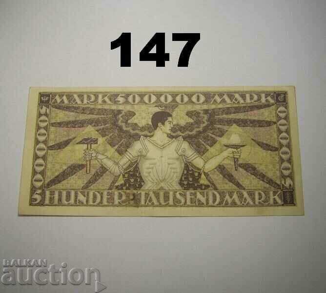 Baden 500000 mărci 1923 VF+ Badische Bank