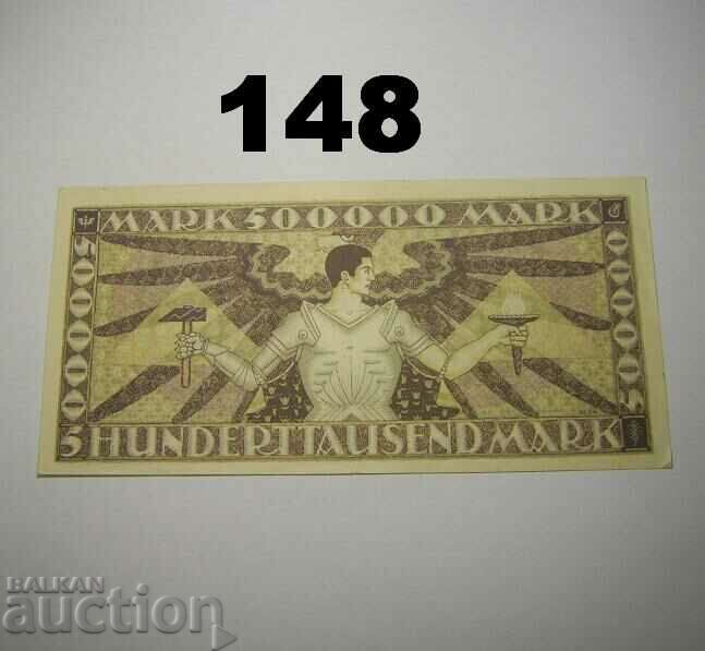 Baden 500000 marks 1923 XF+ Badische Bank