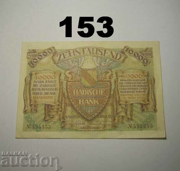 Baden 10000 marks 1923 XF Badische Bank