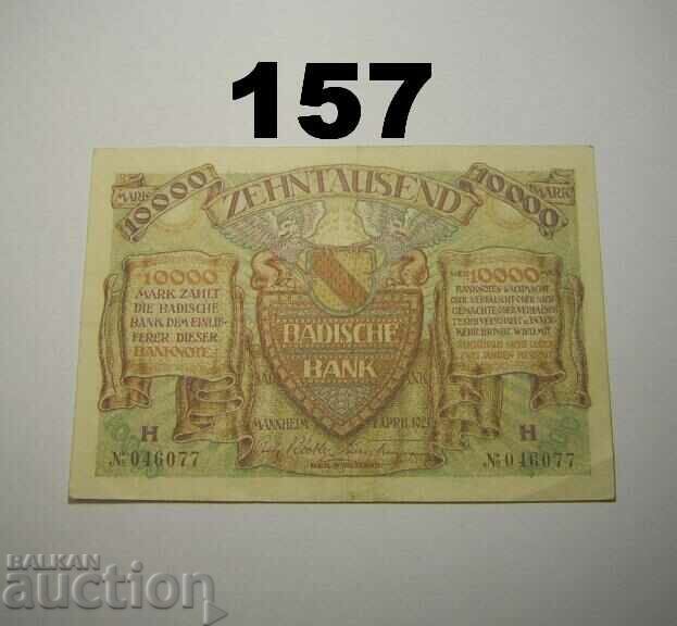 Baden 10000 marks 1923 XF Badische Bank