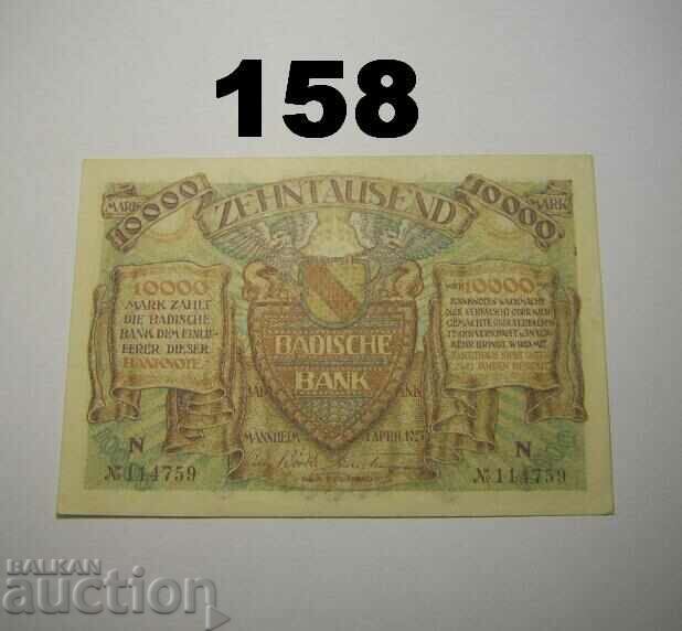 Baden 10000 mark 1923 XF Badische Bank