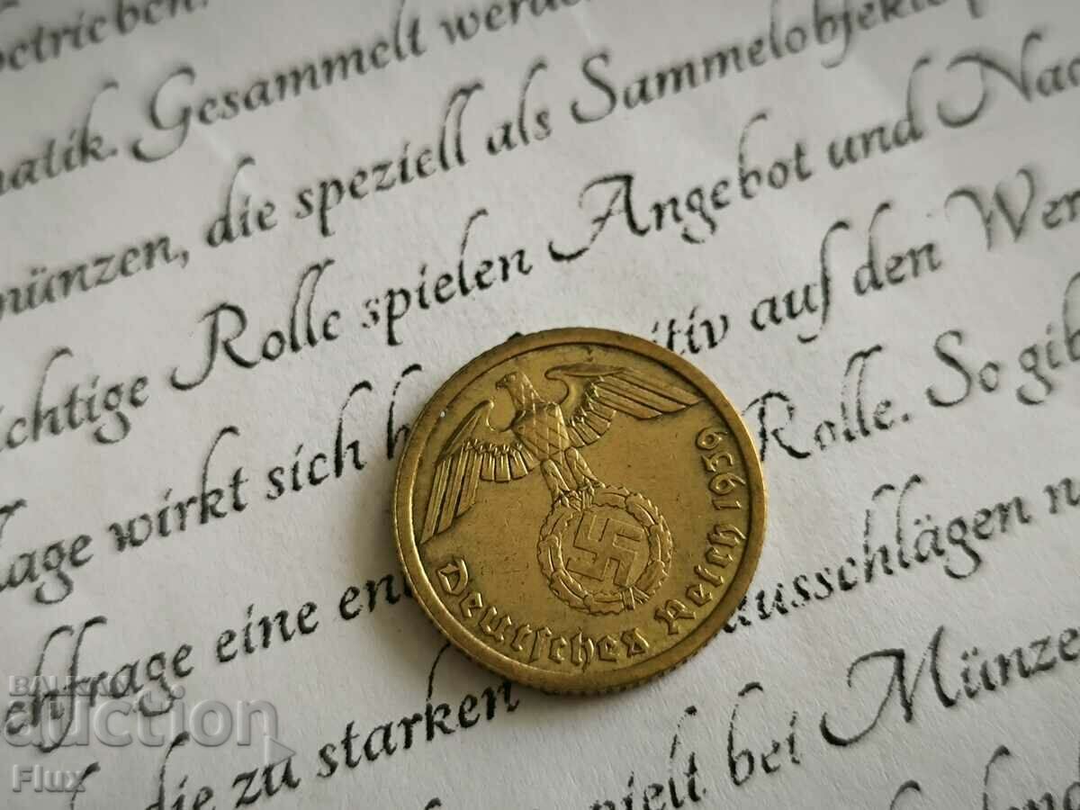 Monedă - Al Treilea Reich - 10 Pfennig | 1939; Seria A