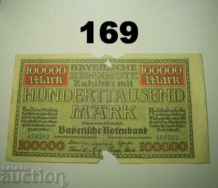 Munchen 100000 de mărci 1923 Bayerische Notenbank