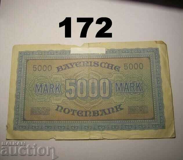 Munich 5000 mark 1922 Bayerische Notenbank with price 3.00 BGN | € 1.53 Munich 5000 mark 1922 Bayerische Notenbank with price 3.00 BGN | € 1.53